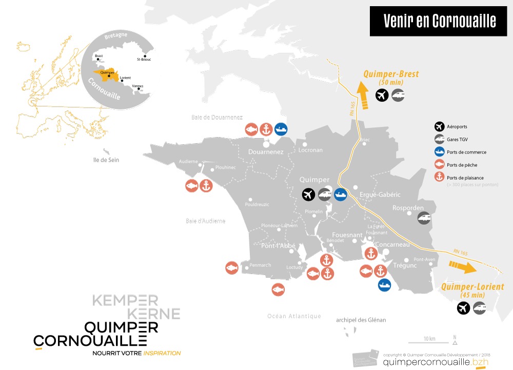 Carte Cornouaille "Venir en Cornouaille", QCD 2020