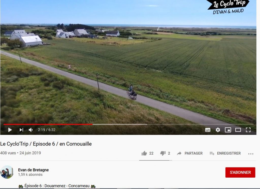 Le Cyclo'Trip d'Evan de Bretagne  et Maud la Baroudeuse culinaire en Cornouaille à la découverte des initiatives pour le développement durable. Douarnenez, Audierne, Plouhinec, Plonéour-Lanvern, Concarneau, 24/06/2019