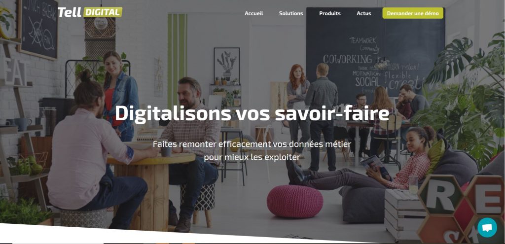 Page d'accueil du site internet de Tell Digital