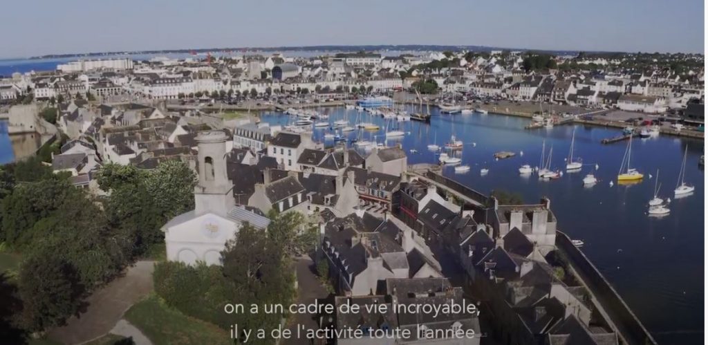 Talent de Quimper Cornouaille, Clément Chabot, vue du ciel sur la Ville-Close de Concarneau, film Tébéo pour la démarche d’attractivité de la Cornouaille. @Tébéo 2020