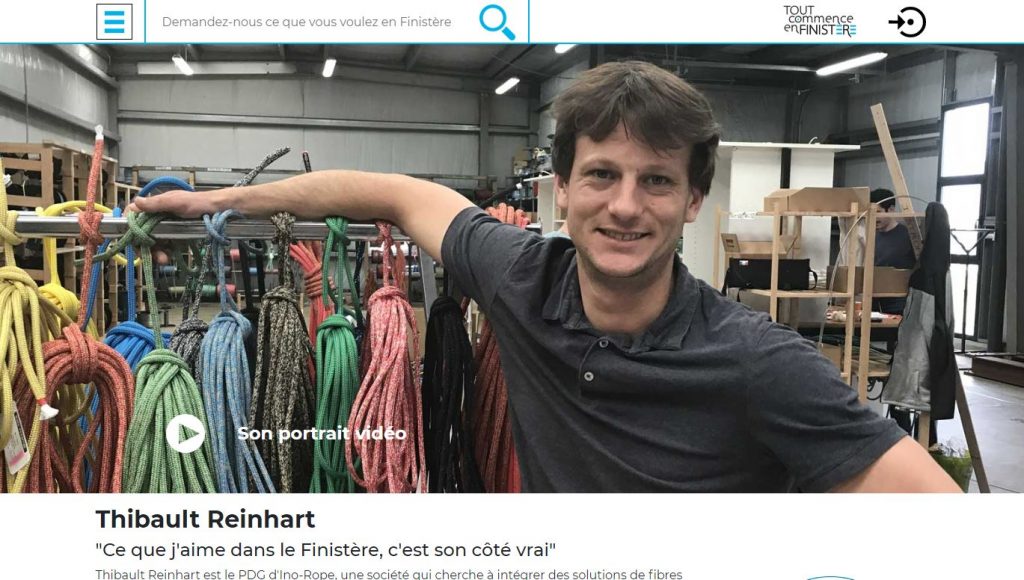 Thibaut Reinhart, Fondateur de Ino-Rope et Ambassadeur de Tout commence en Finistère, Talent de Cornouaille 