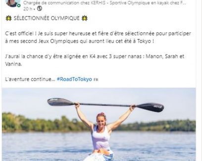 Léa Jamelot, talent de Quimper Cornouaille annonce sa sélection aux JO de Tokyo 2020