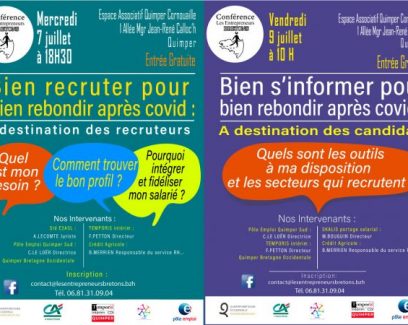 LES ENTREPRENEURS BRETONS ORGANISENT 2 CONFÉRENCES SUR L’EMPLOI [7 ET 9 JUILLET 2021]